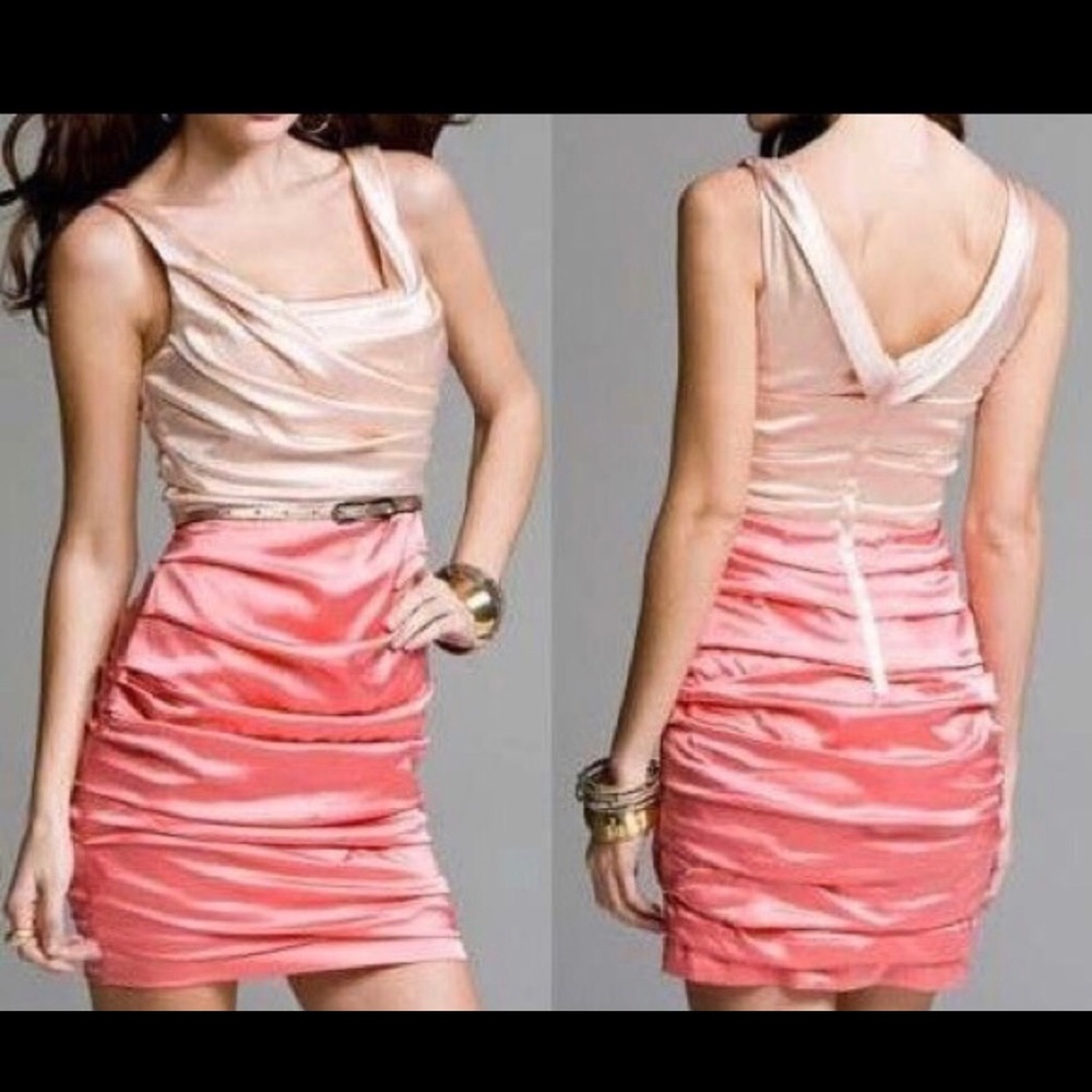 Express softpink/coral colorblock dress